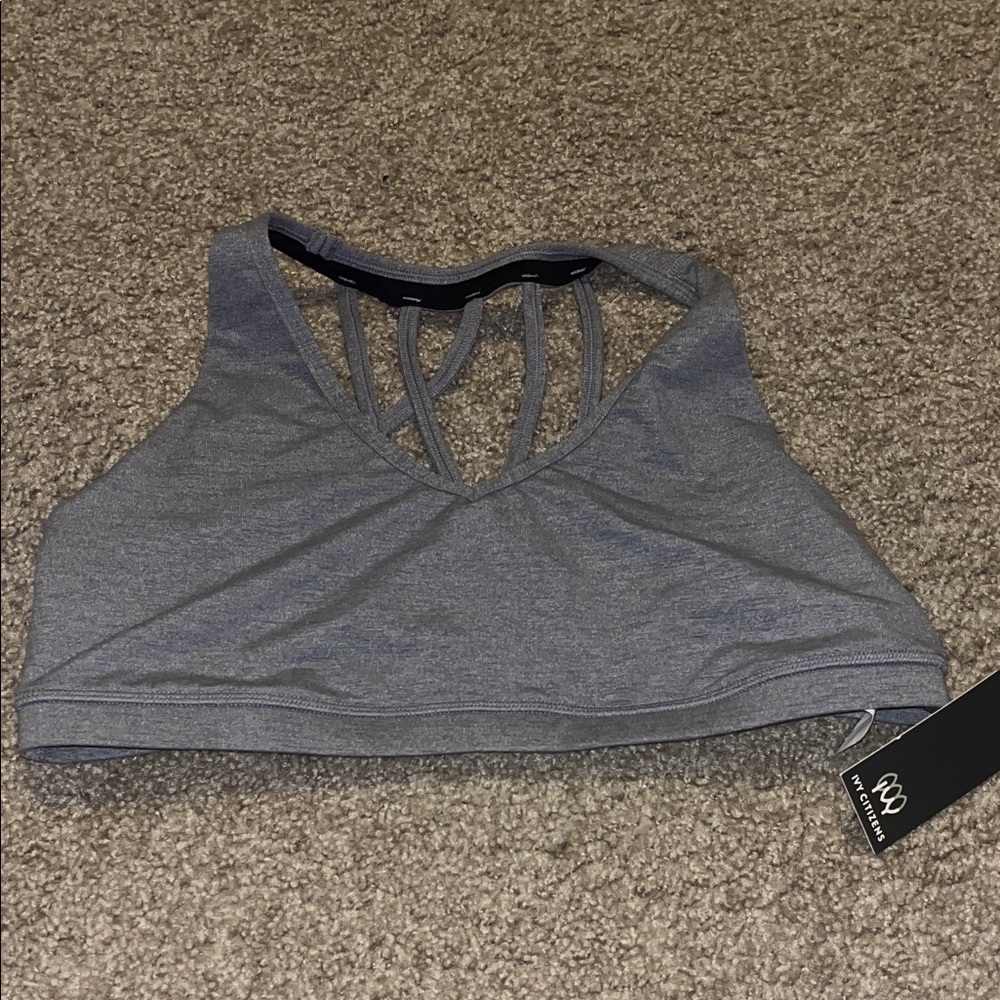 Ivy Citizens Gray Strappy Sports Bra